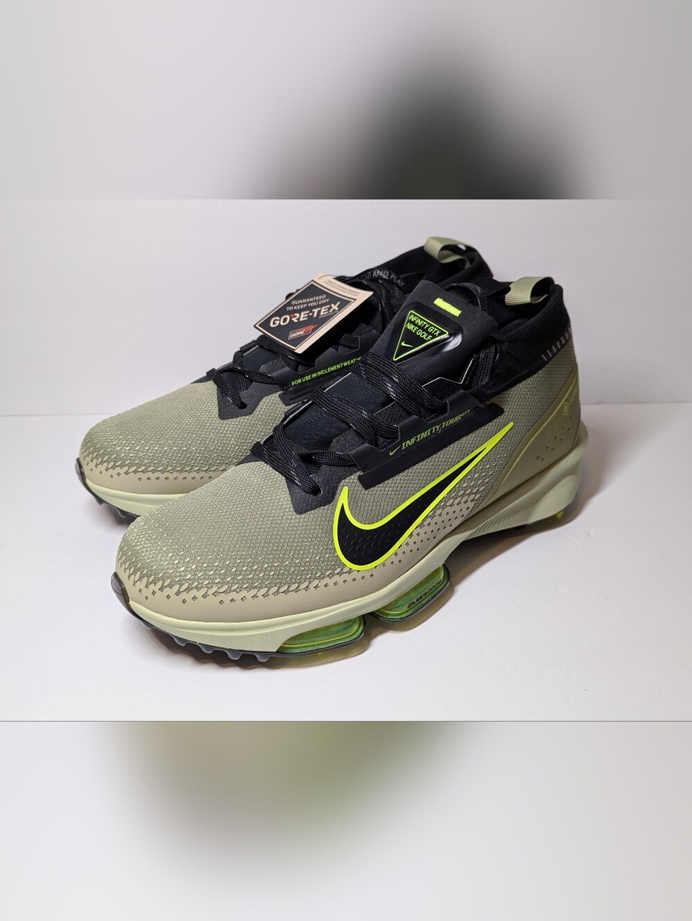 Nike Infinity Tour Next% 2 GTX Dusty Olive Black Volt FV4897 300 Men's Sz 10
